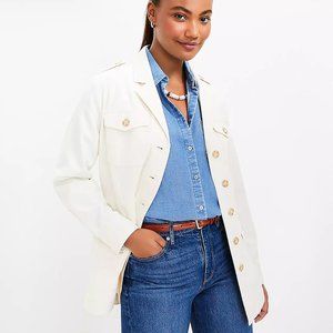 Cinched Shirt Jacket Vanilla Glaze XS The Loft